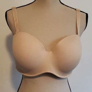 Cacique Multi way Strapless bra 38DD Beige nwot